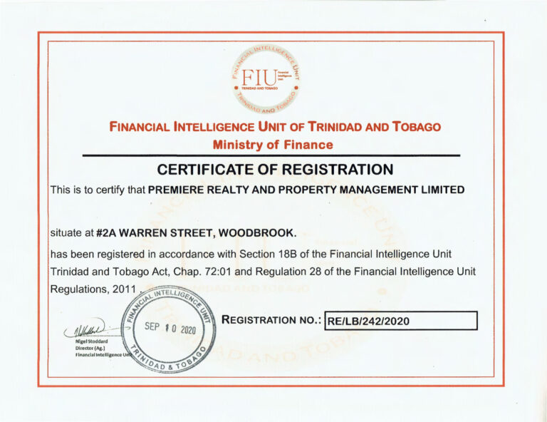 Premiere Realty FIU Compliance